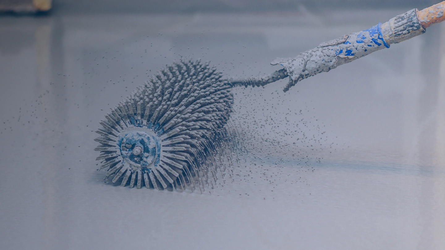 closeup shot of epoxy flooring application on floor millersburg pa